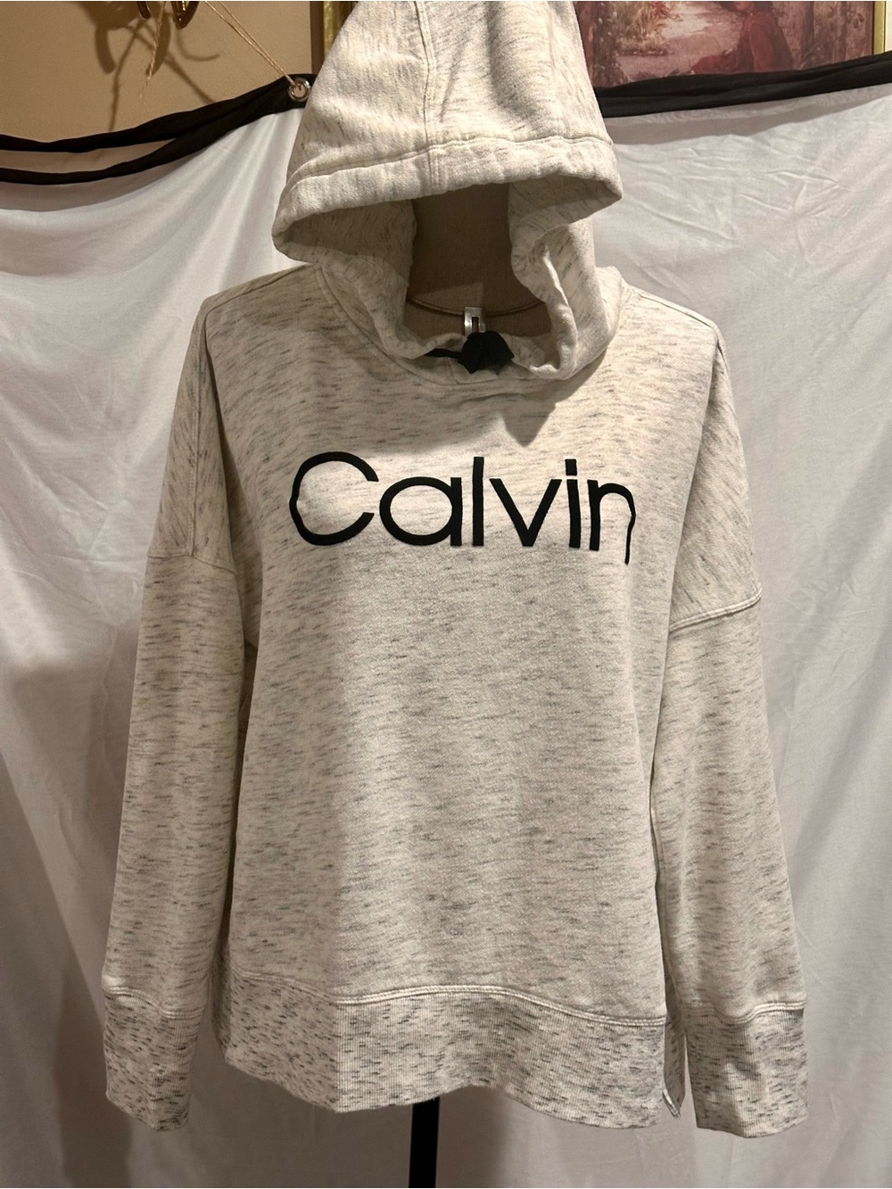 Calvin Klein Light Heather Gray Zip-Up Hoodie Sweater